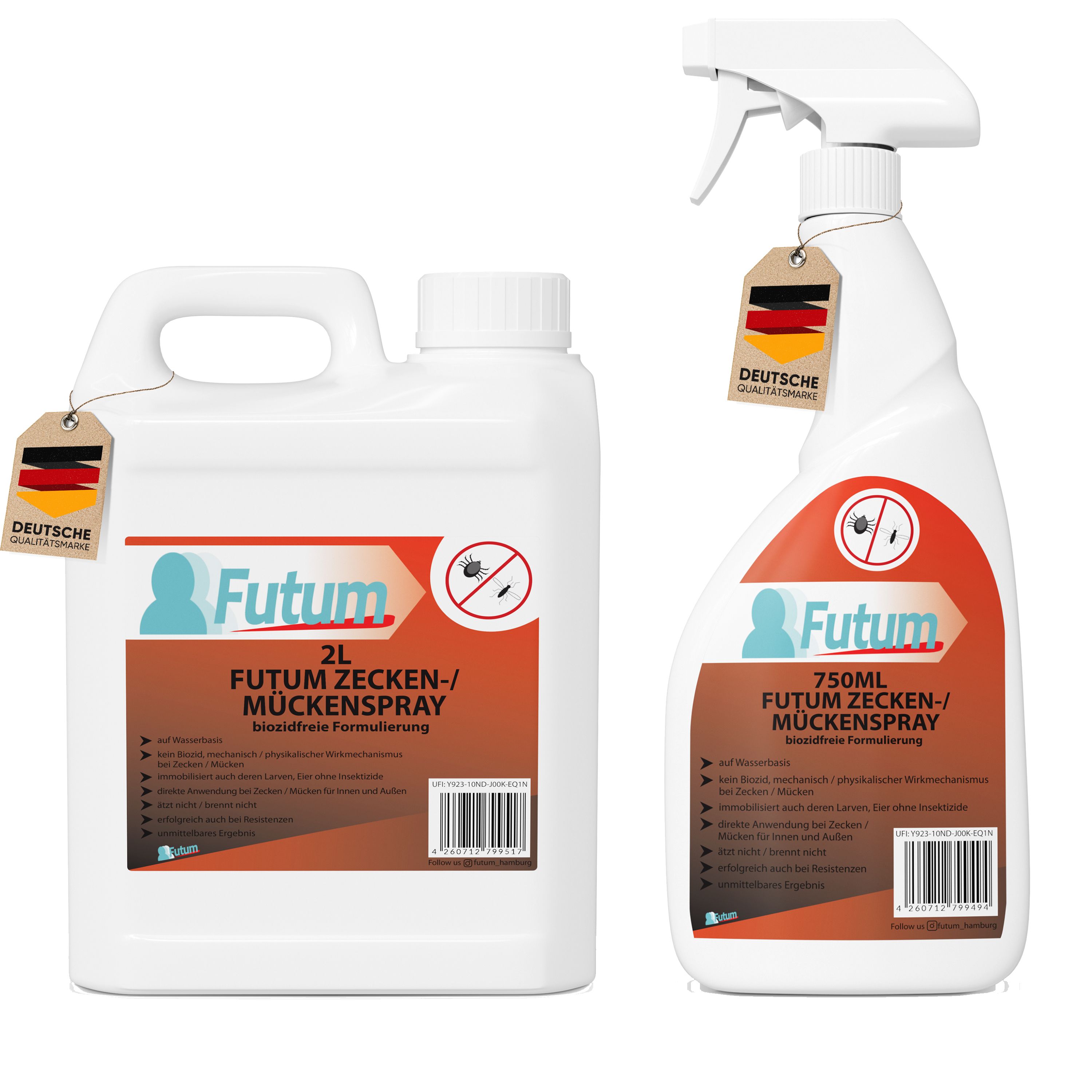 FUTUM 2L + 750ml Zecken- / Mückenspray