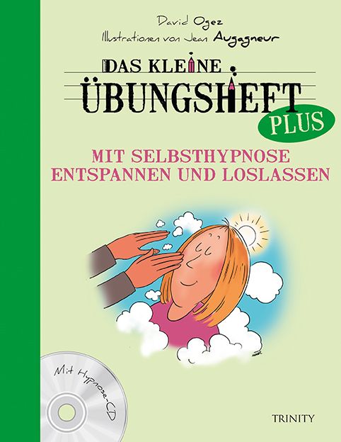 Buchcover mit Titel: Das kleine Übungsheft PLUS. Illustration einer Person, die sich entspannt. Inklusive CD.