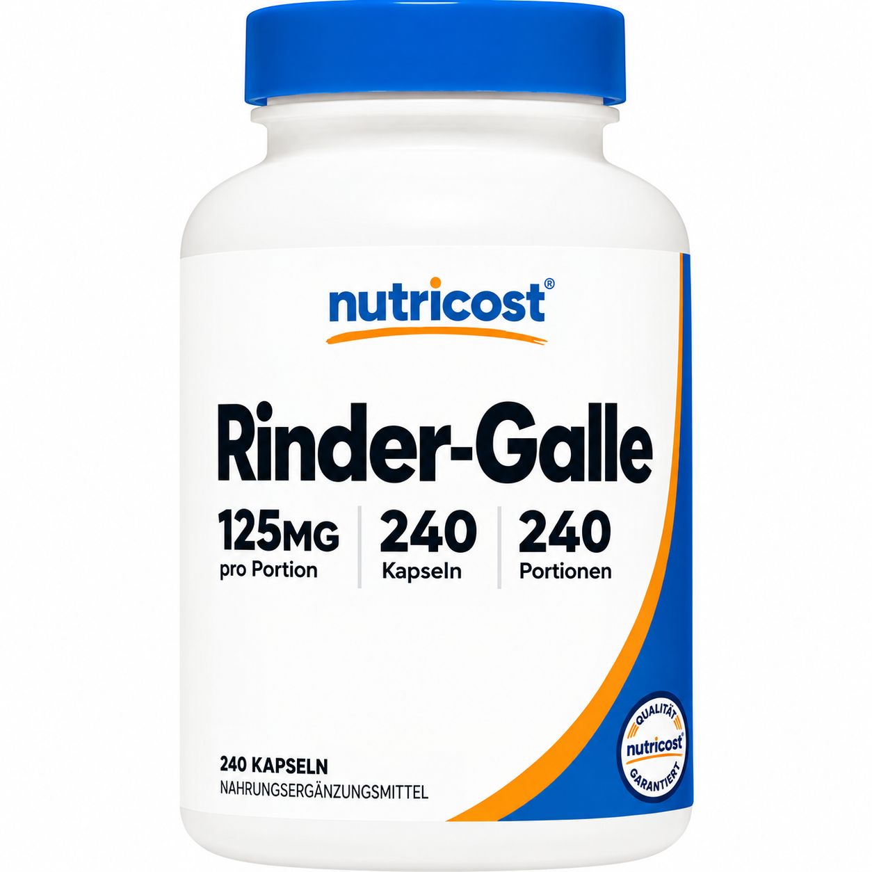 Nutricost Rinder-Galle Kapseln, 125mg pro Portion, 240 Stück.