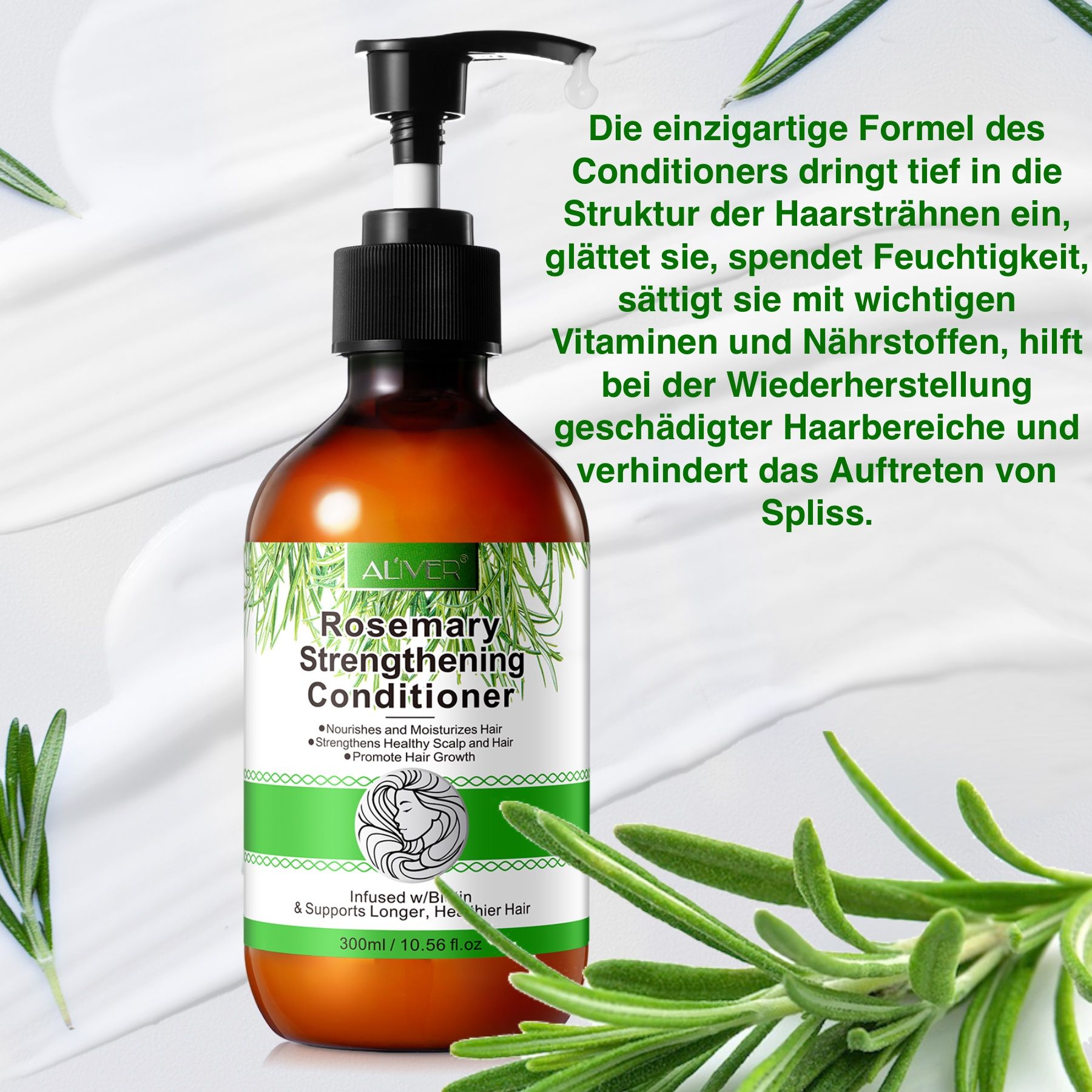 ALIVER Haarspülung mit Rosmarinöl für Haarwachstum