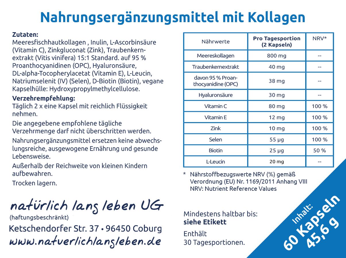 natürlich lang leben  Kollagen Kapseln