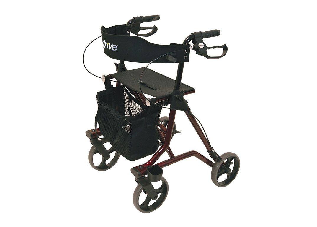 TORRO - Leichtgewicht-Rollator Rückengurt Stockhalter Tasche 6,9 kg, faltbar