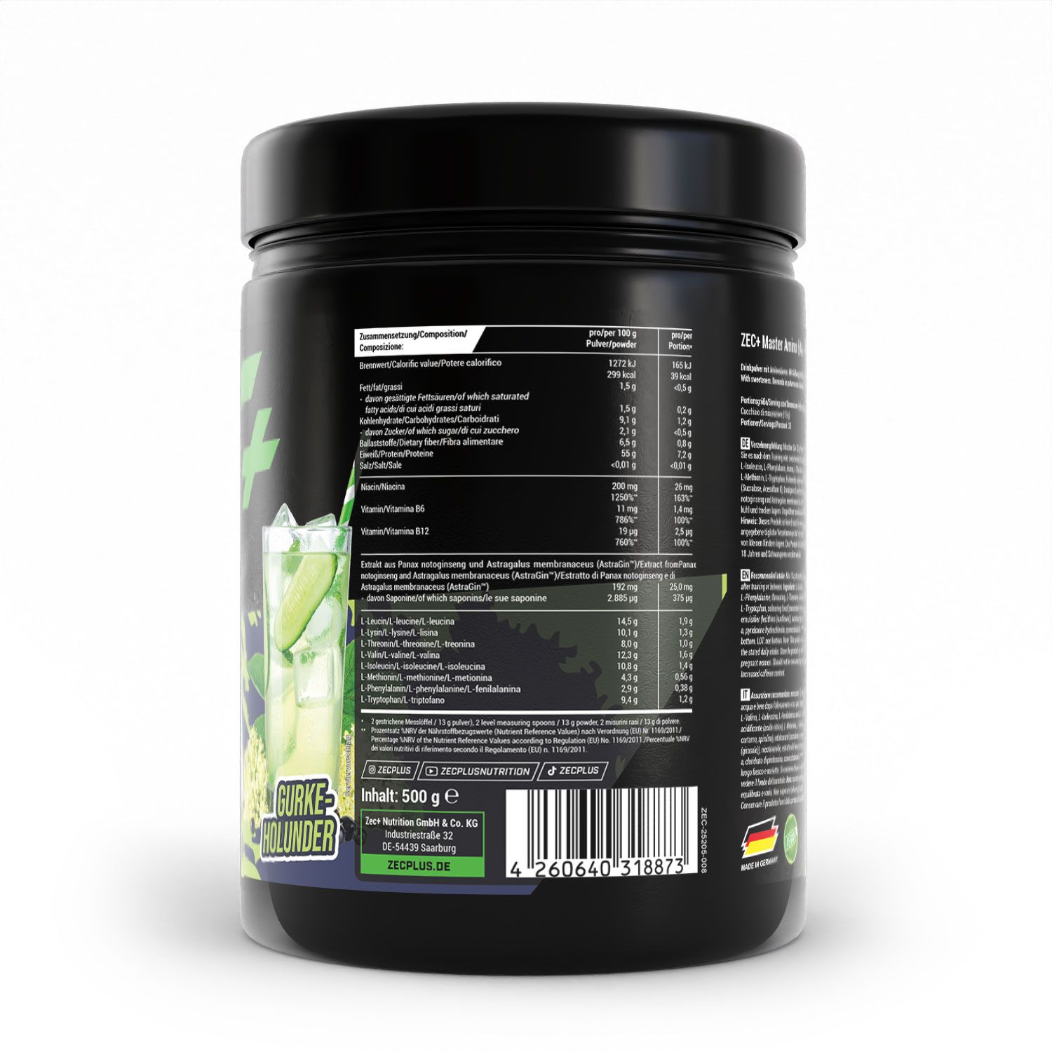 ZEC+ MASTER AMINO EAA Pulver Gurke-Holunder