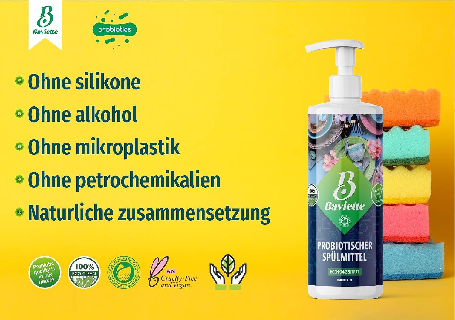Baviette Probiotischer Spülmittel mit Aloe Vera