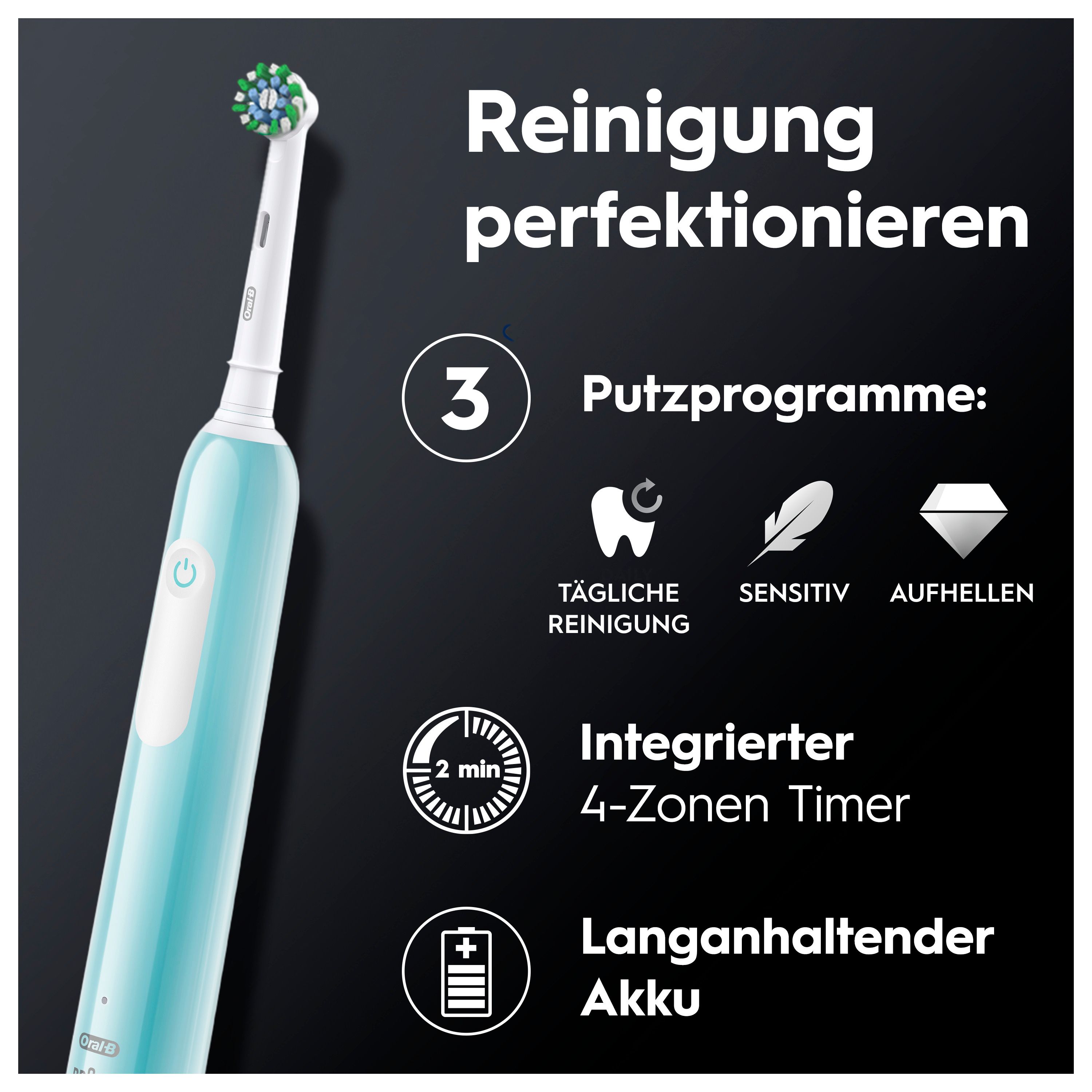 Oral-B Pro 1 Cross Action Elekrtische Zahnbürste Caribbean Blue