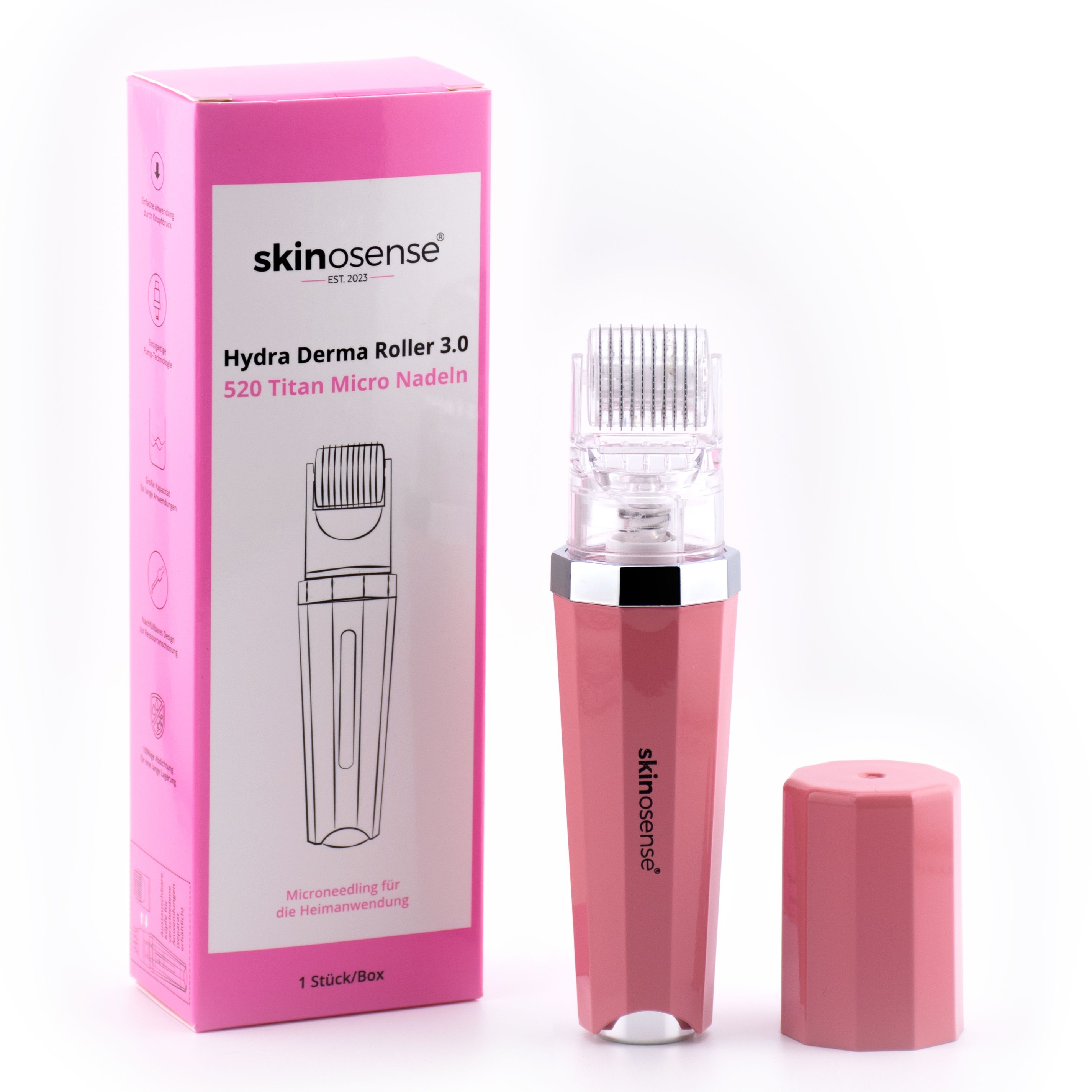 Skinosense Hydra Derma Roller 3.0 mit 520 Titan-Mikronadeln