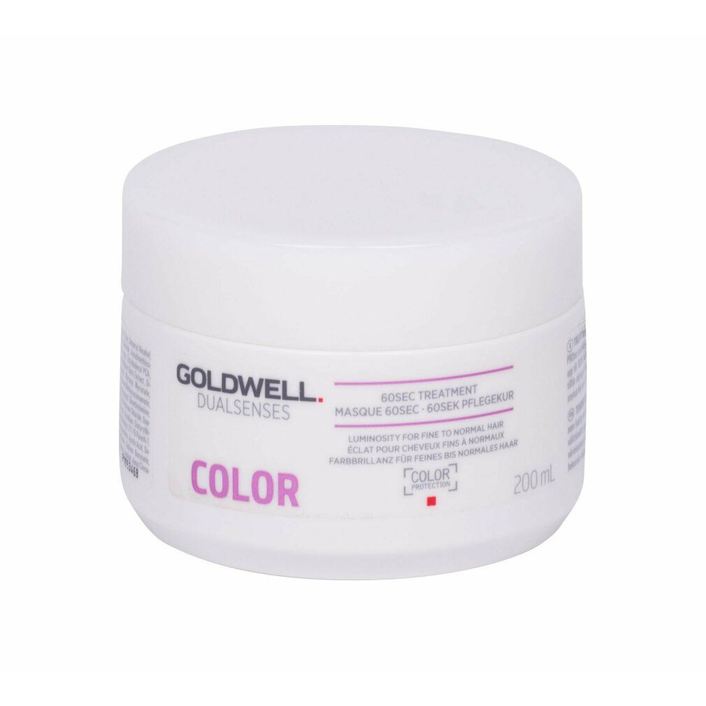 Goldwell Dualsenses Color Treatment. Weiße Dose mit lila Schrift. Produktname, Logo und 200ml-Angabe.