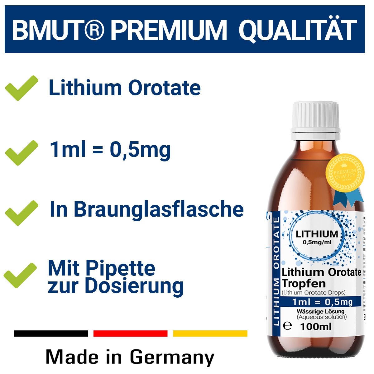 BMUT Lithiumorotat Lösung Tropfen 0,5 mg/ml