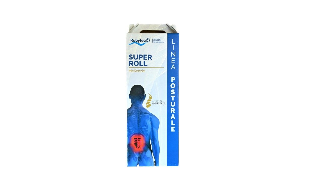 Verpackung für das Lendenkissen. Produktname, Abbildung und Text auf der Verpackung.