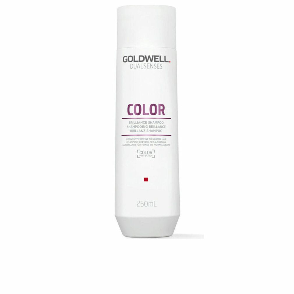 Goldwell Dualsenses Color Brilliance Shampoo. Weiße Flasche mit roter Schrift und rotem Quadrat. 250ml.