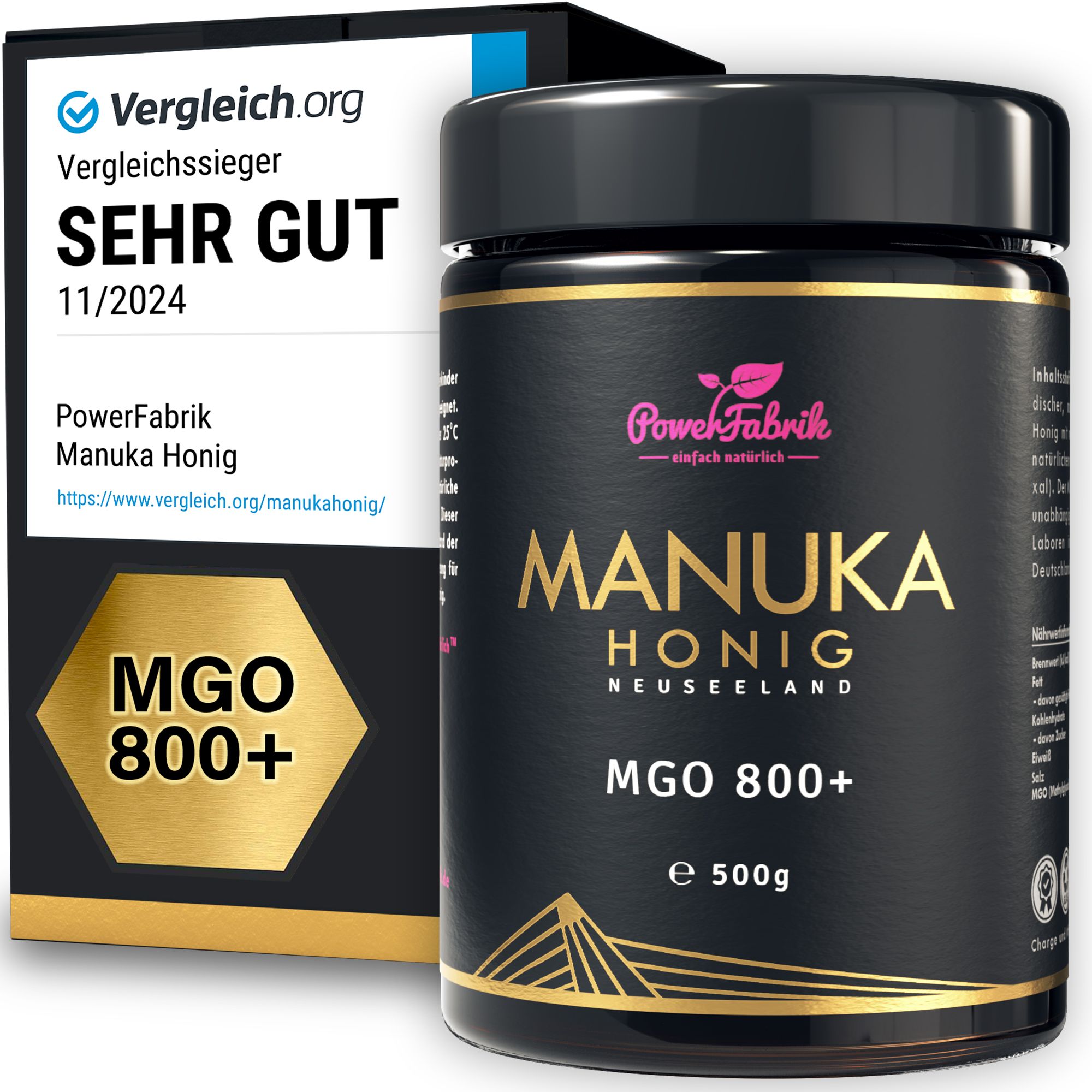 PowerFabrik Manuka Honig, MGO 800+