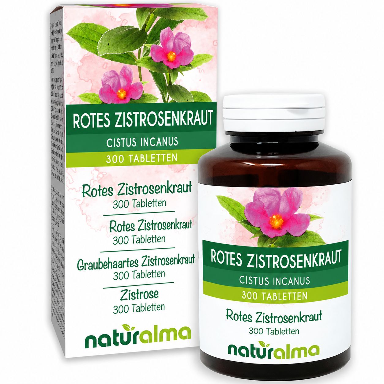 Rotes Zistrosenkraut Cistus Incanus Tabletten, 300 Stück.