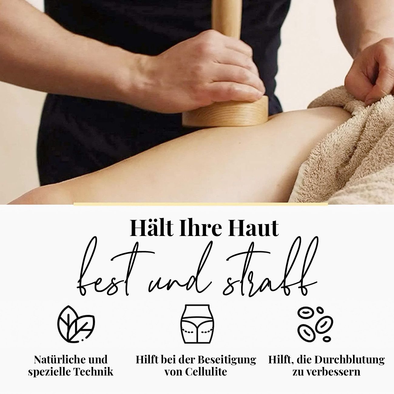 tuuli Maderotherapie Holz Set Massagegerät Schwedische Tasse Cellulite Lymphdrainage Gerät