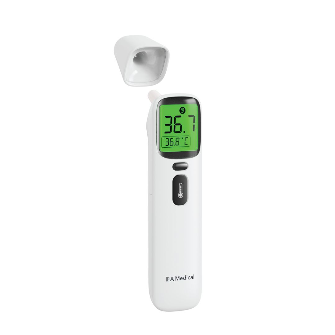 Digitales Fieberthermometer, weiß, mit abnehmbarer Kappe. IEA Medical.