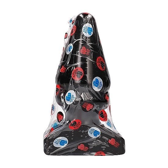 Schwarzer, konischer Analplug. Neben dem Plug steht eine Dose mit dem Logo "All Black".