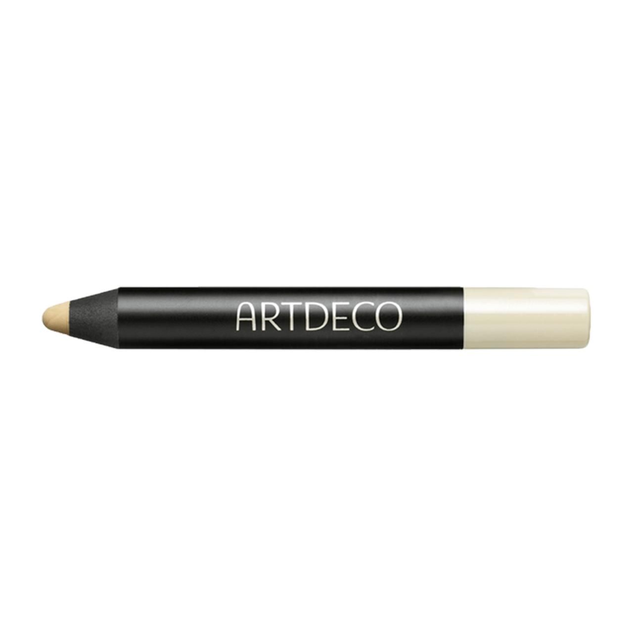 Artdeco Camouflage Stick. Schwarzer Stift mit beiger Spitze und weißem Ende. Aufschrift: ARTDECO.