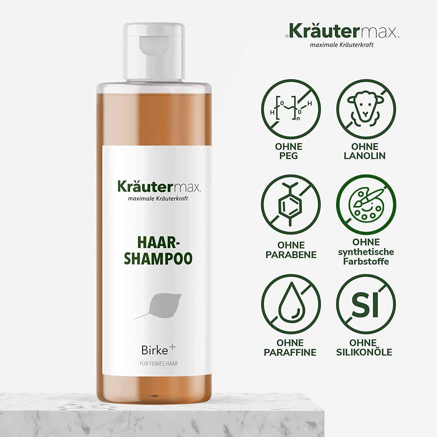 Kräutermax Haarshampoo Birke plus Brennnessel und Guarana