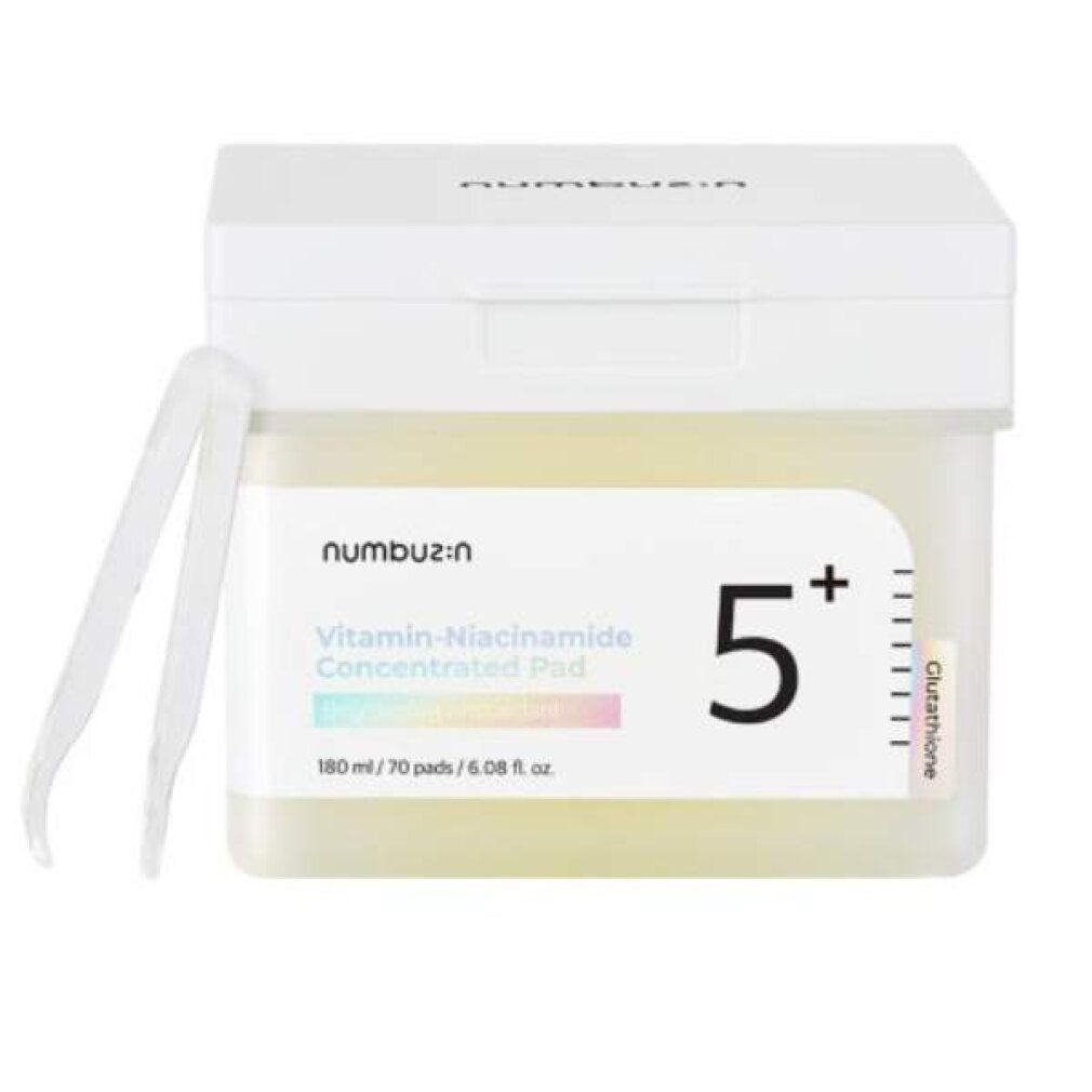 Numbuzin No.5 Vitamin-Niacinamide Concentrated Pad Behälter mit Pinzette.