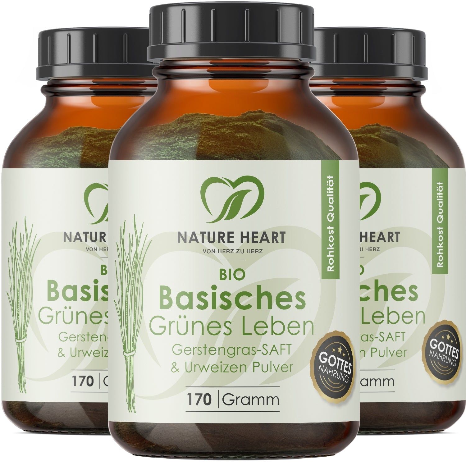 Nature Heart BIO Basisches Grünes Leben - Gerstengrassaft Pulver