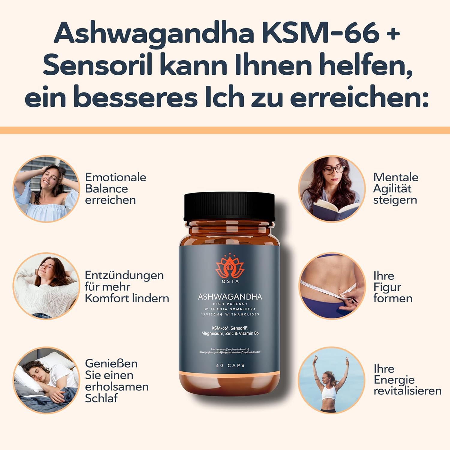 QSTA  Ashwagandha KSM-66 Kapseln