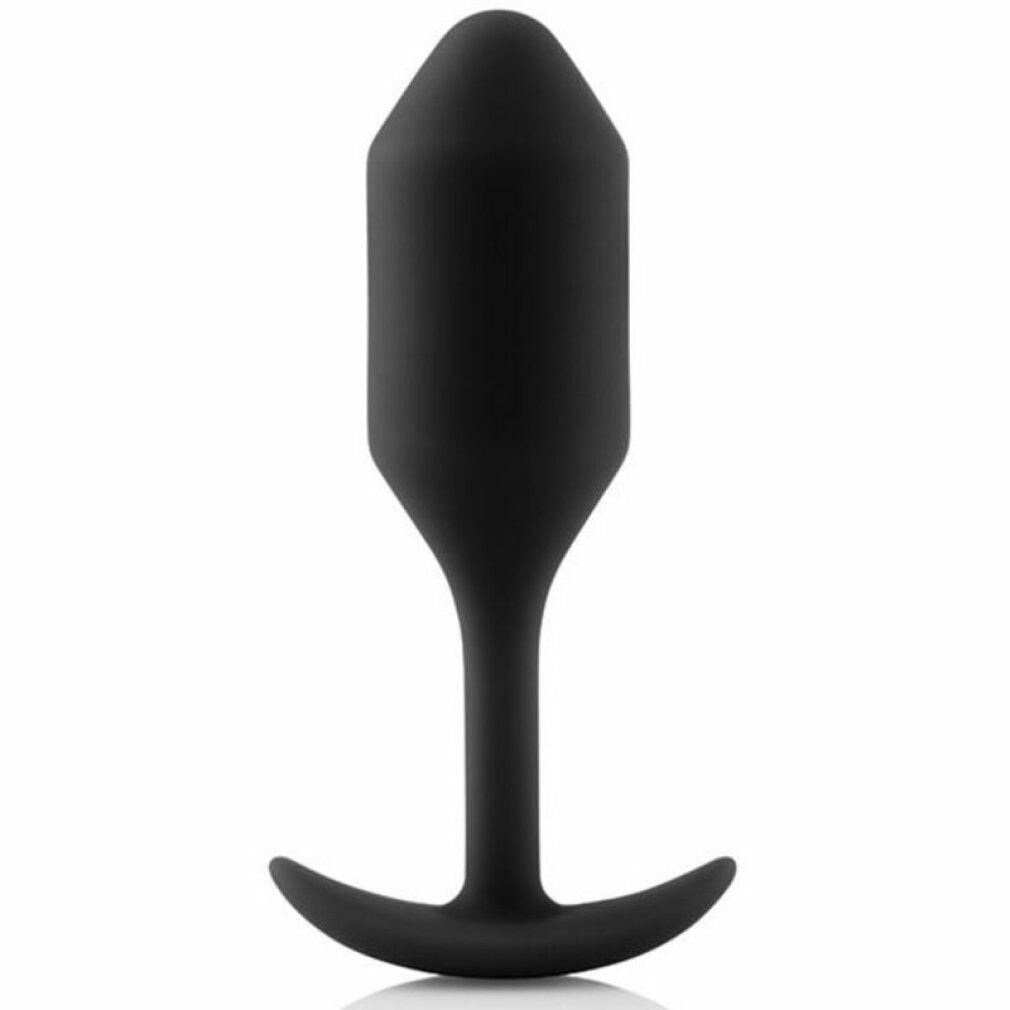 Schwarzer, tropfenförmiger Plug mit T-förmigem Griff. Aus weichem Material.