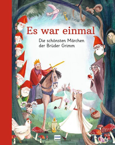 Buchcover mit Titel: Es war einmal. Illustrationen mit Märchenfiguren und Waldszene.