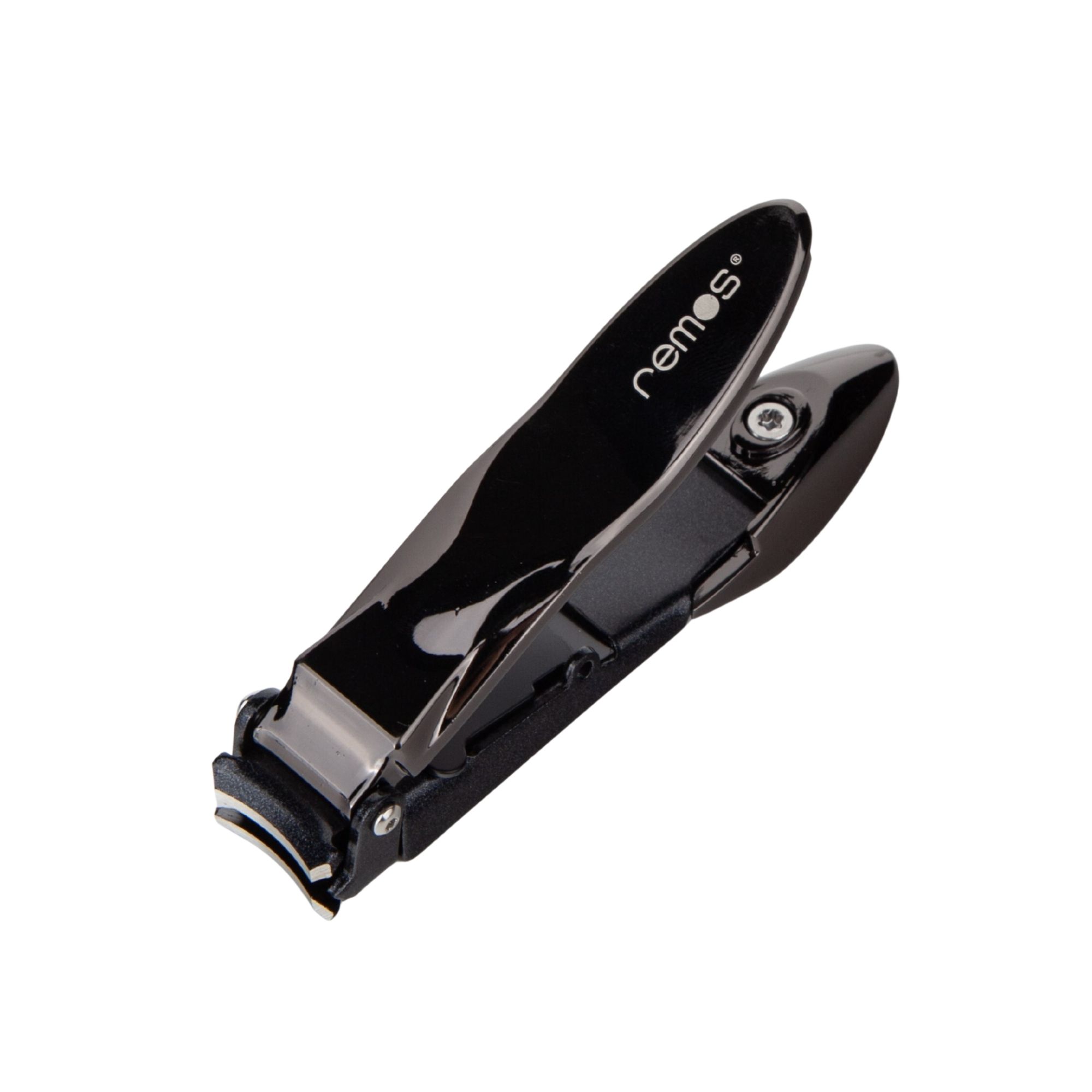 REMOS Nagelknipser aus rostfreiem Edelstahl mit Auffangbehälter in schwarz glanz