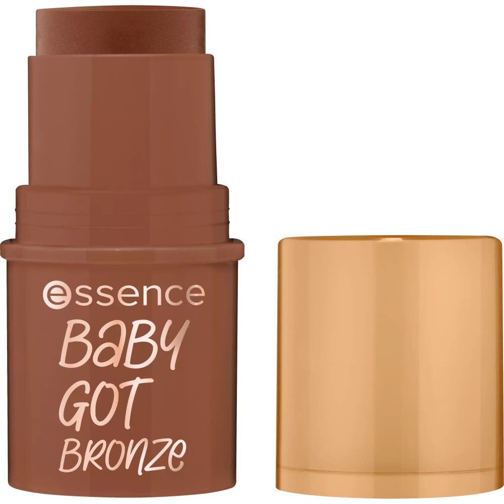 Bronzer-Stick, braune Farbe, mit goldfarbener Kappe. Aufschrift: Essence Baby Got Bronze.