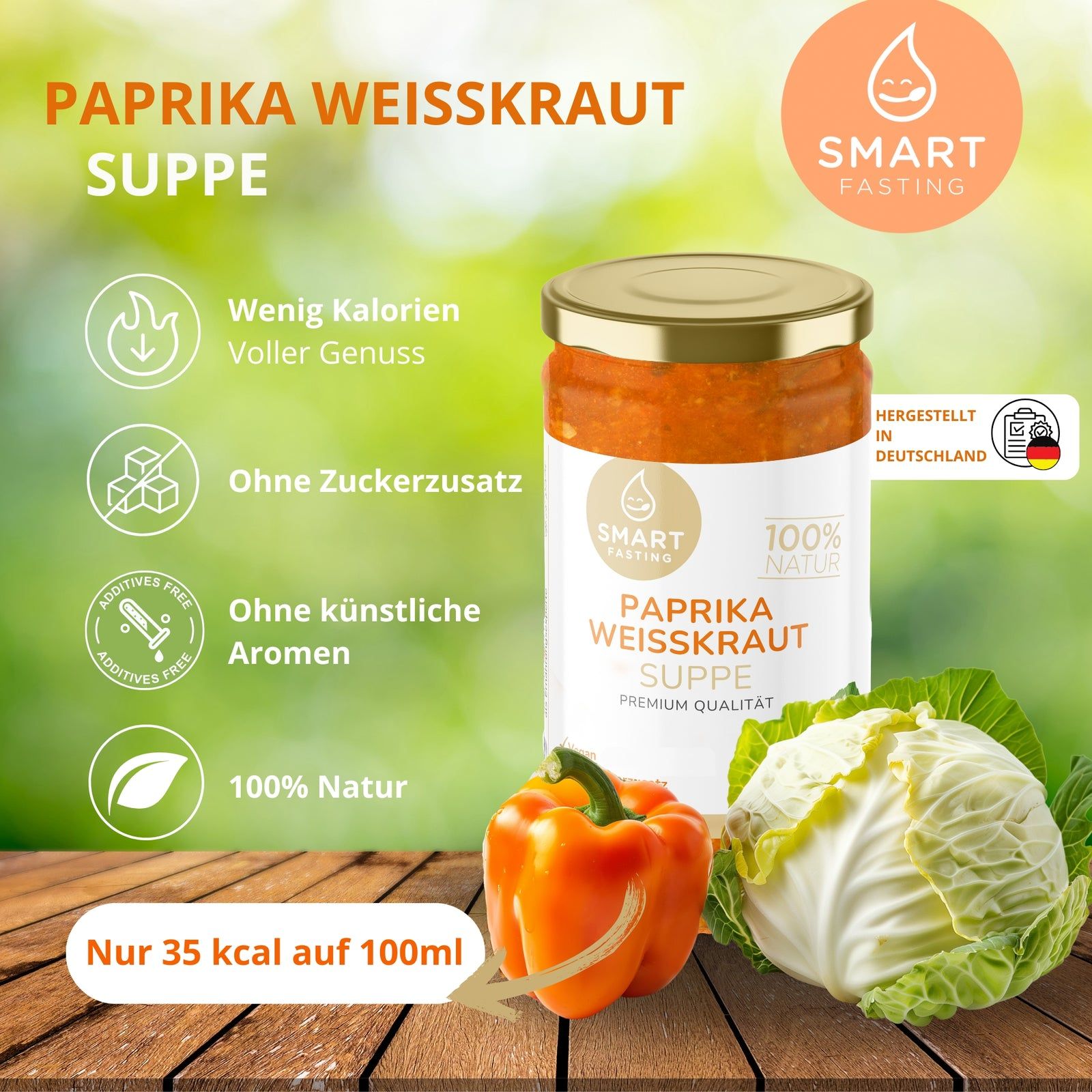 Smart Fasting® Paprika Weißkraut - natürlich fein, vegan, glutenfrei, salz- und kalorienarm