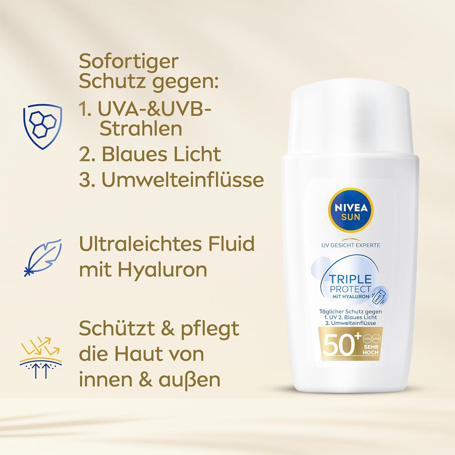 NIVEA SUN Triple Protect Sonnenfluid SPF 50+