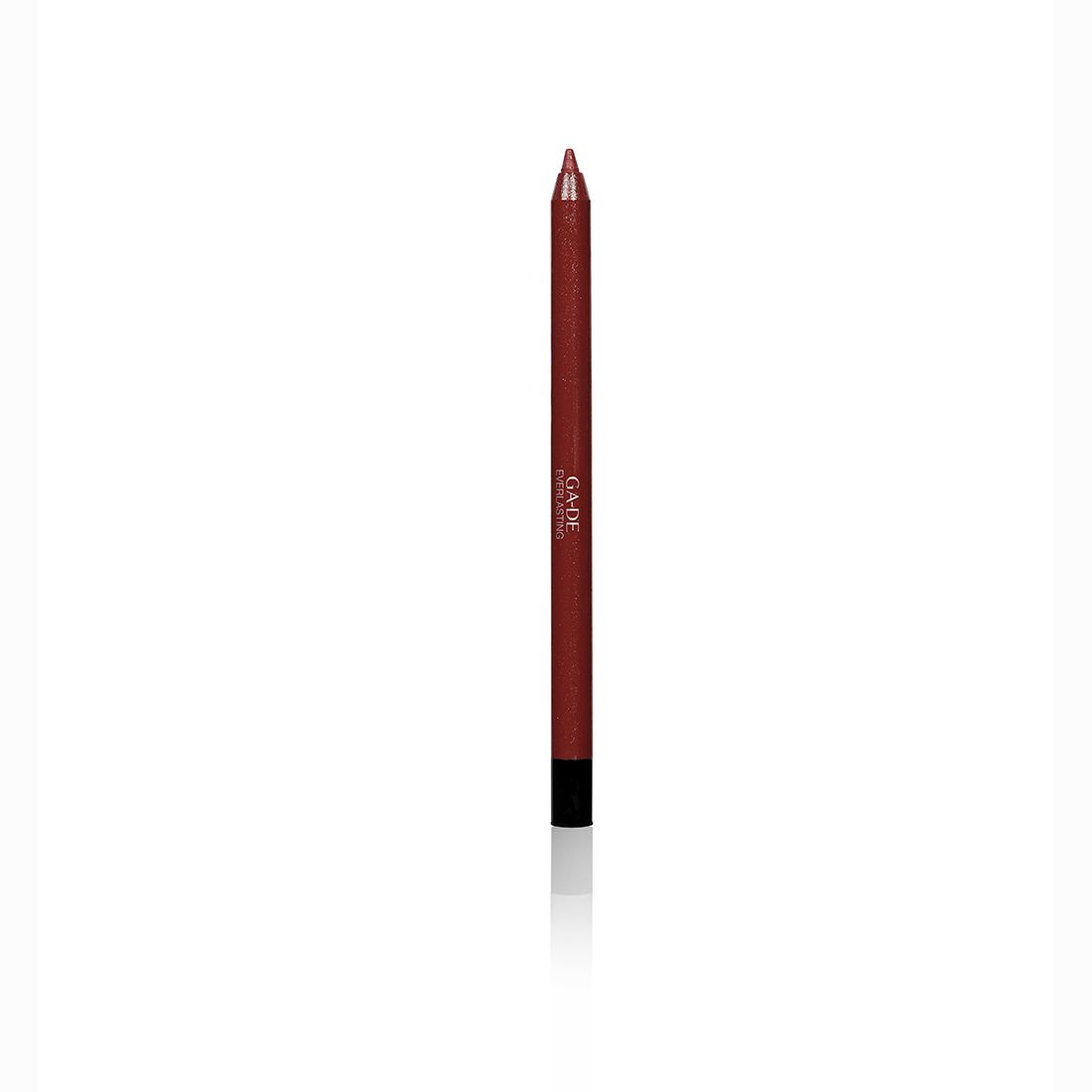Ga-De Everlasting Lipliner. Roter Lippenkonturenstift mit schwarzem Ende. Marke Ga-De ist sichtbar.