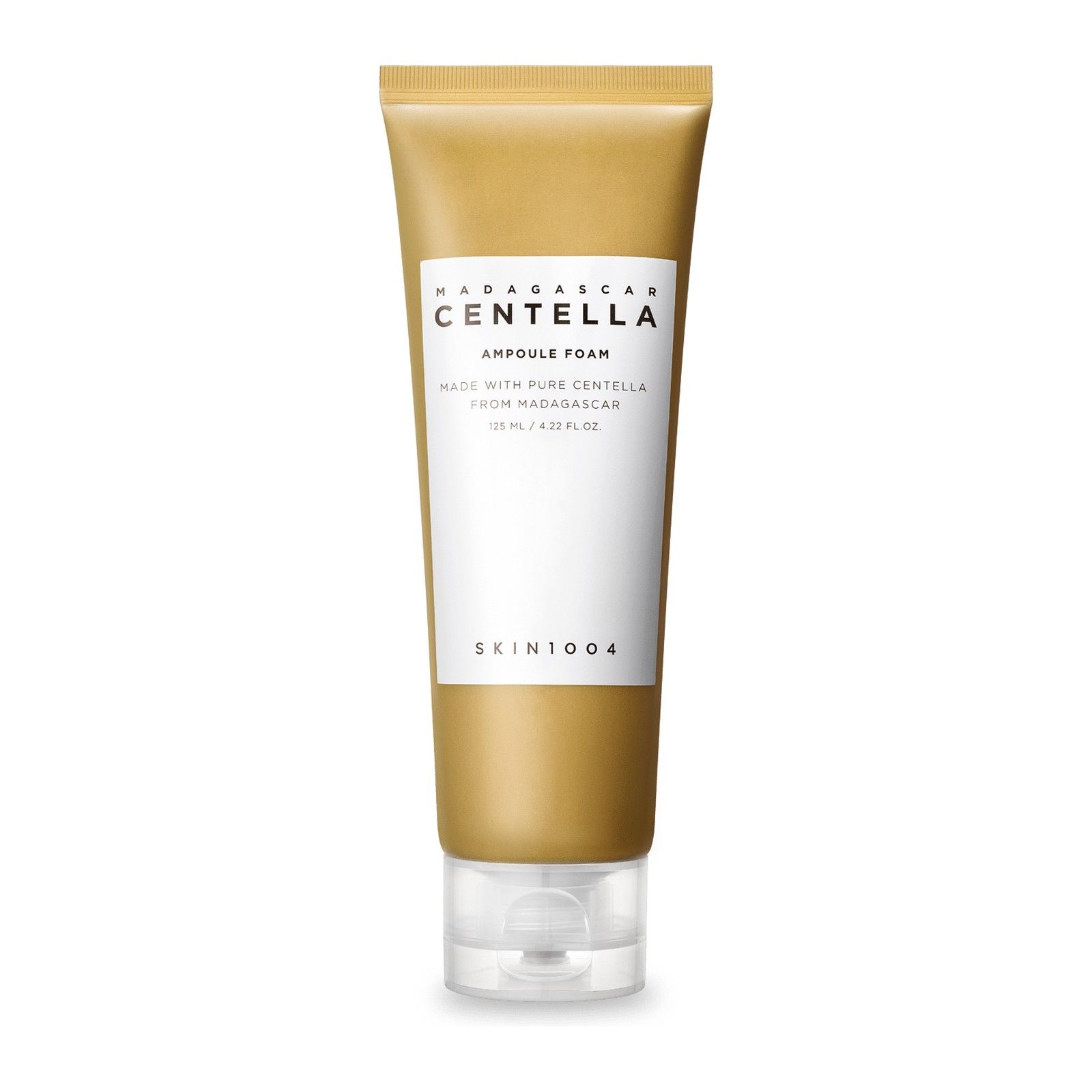 Goldene Tube mit weißem Etikett, SKIN1004 Centella Ampoule Foam.
