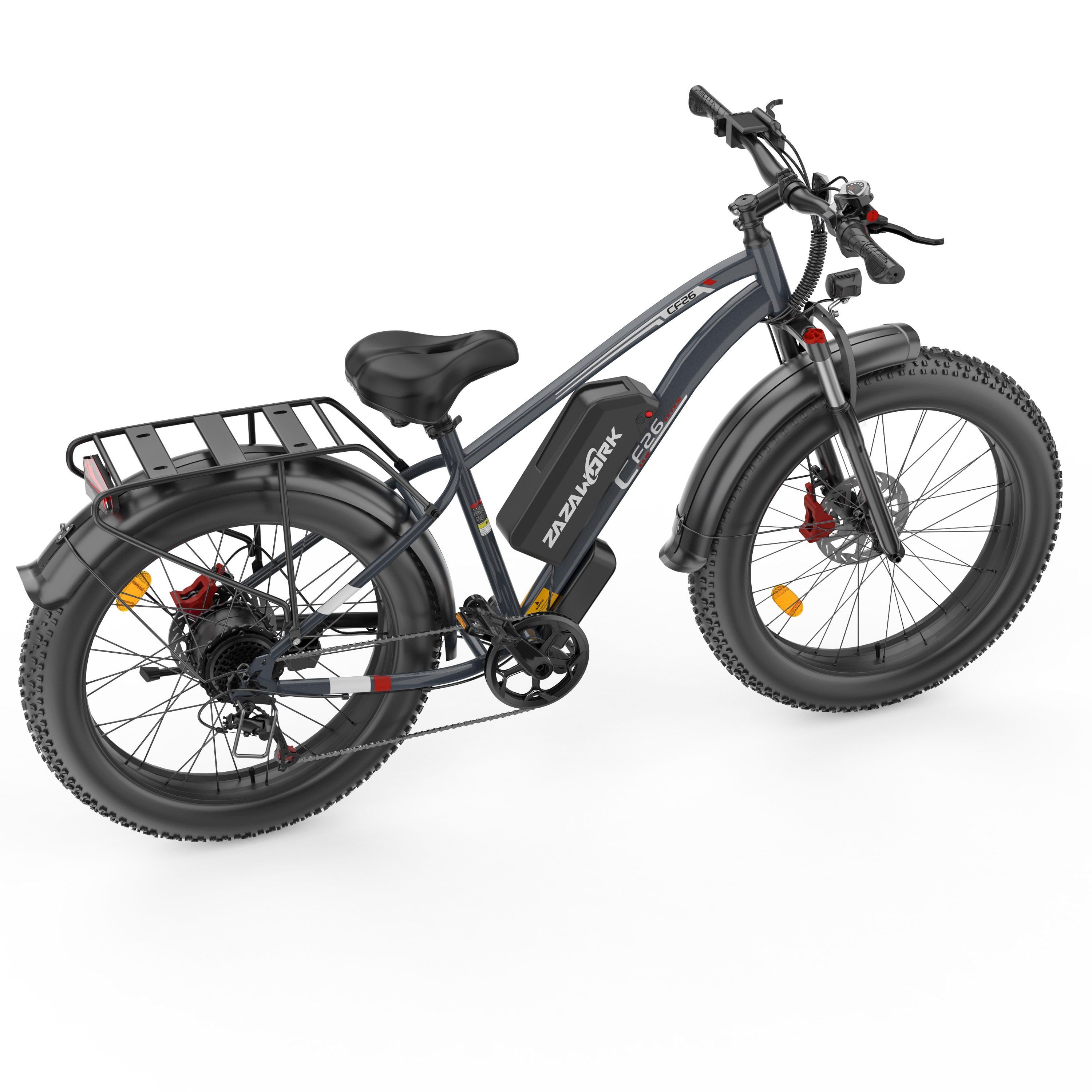 ZAZAWORK CF26 E-Bike für Erwachsene, 48V 20Ah Akku, hydraulische Scheibenbremsen