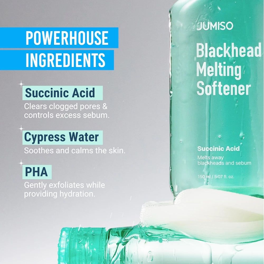 Türkisgrüne Flasche mit Produktname. Text: Wirkstoffe: Bernsteinsäure, Zypressenwasser, PHA.