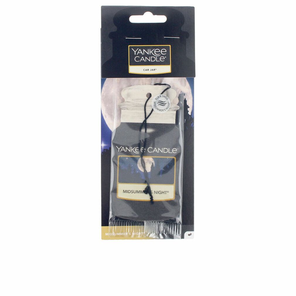 Yankee Candle Car Jar, Midsummer's Night. Schwarzer Lufterfrischer im Glas, verpackt. Mond-Motiv.