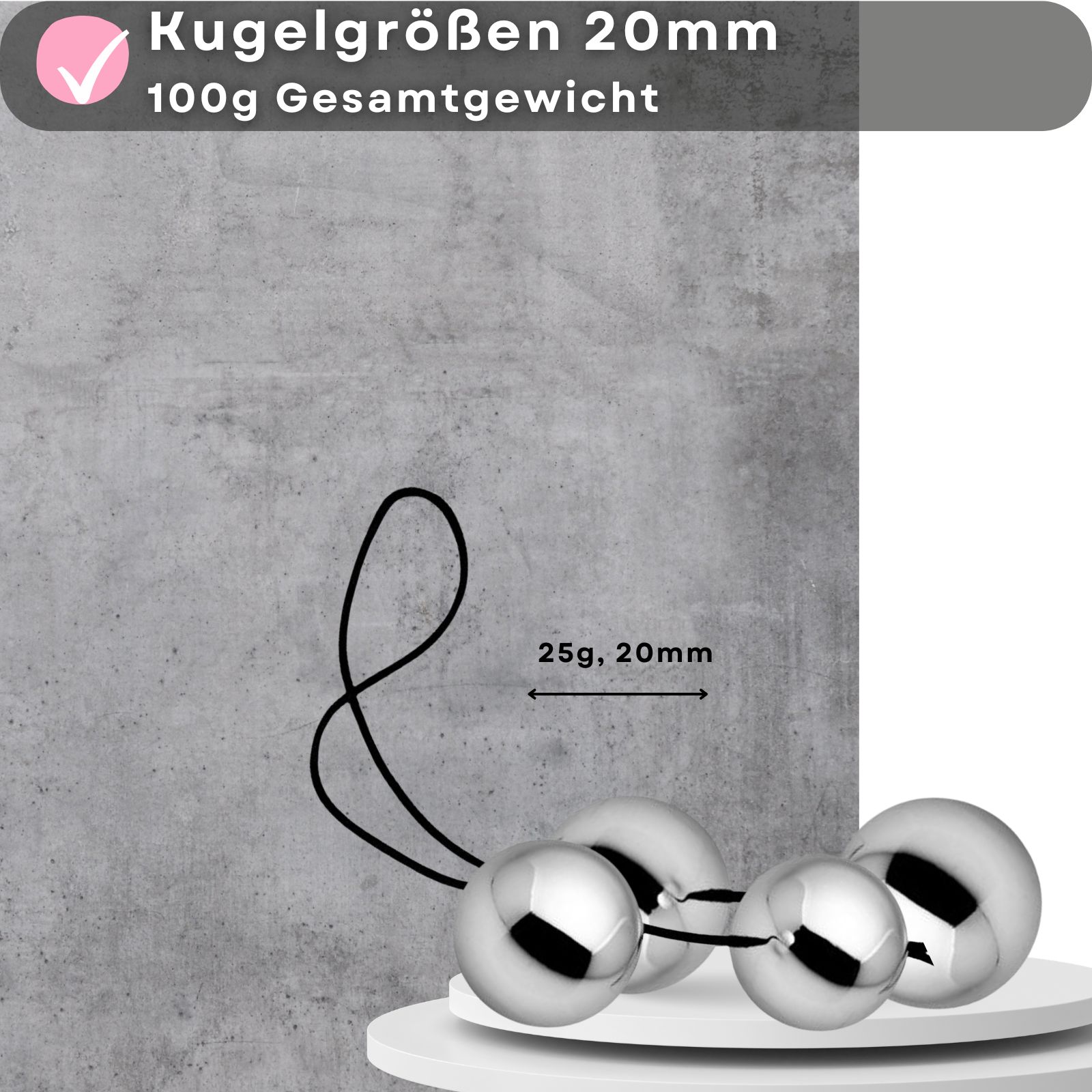 Liebeskugeln aus Metall 2cm 100g - Lovelyness