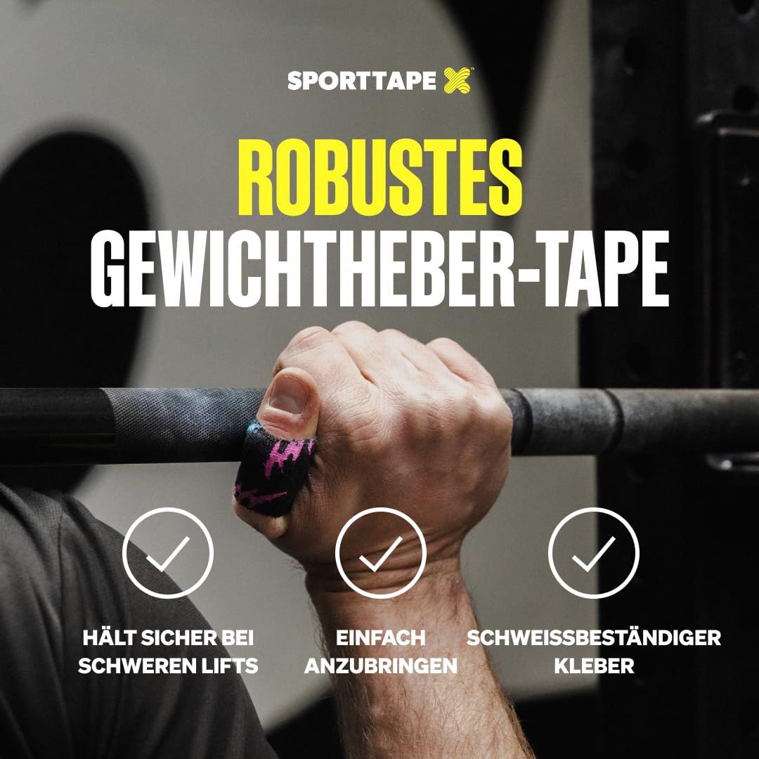 SPORTTAPE Hook Grip Daumentape – 3 Rollen - 3,8 cm x 4,9 Gemischt