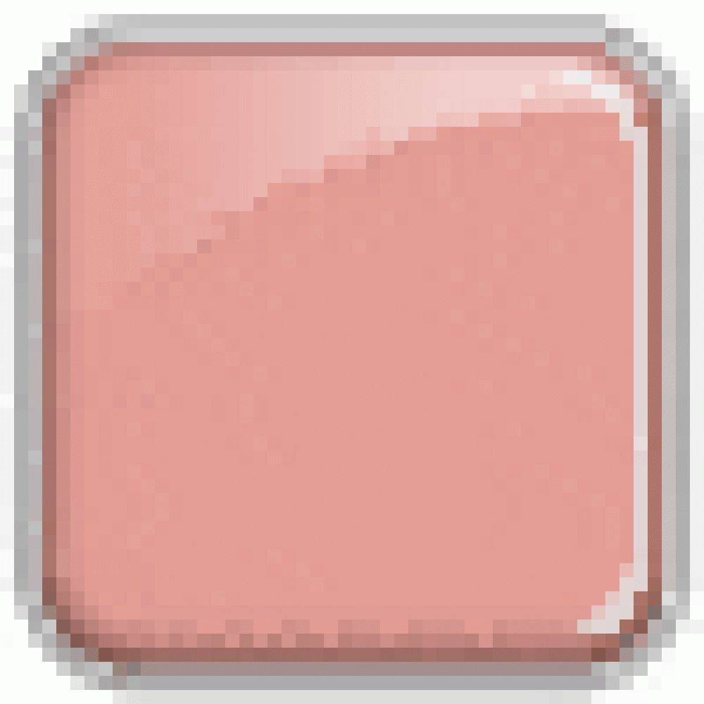 Quadratischer, rosafarbener Rouge-Block mit abgerundeten Ecken, in einem hellgrauen Rahmen.