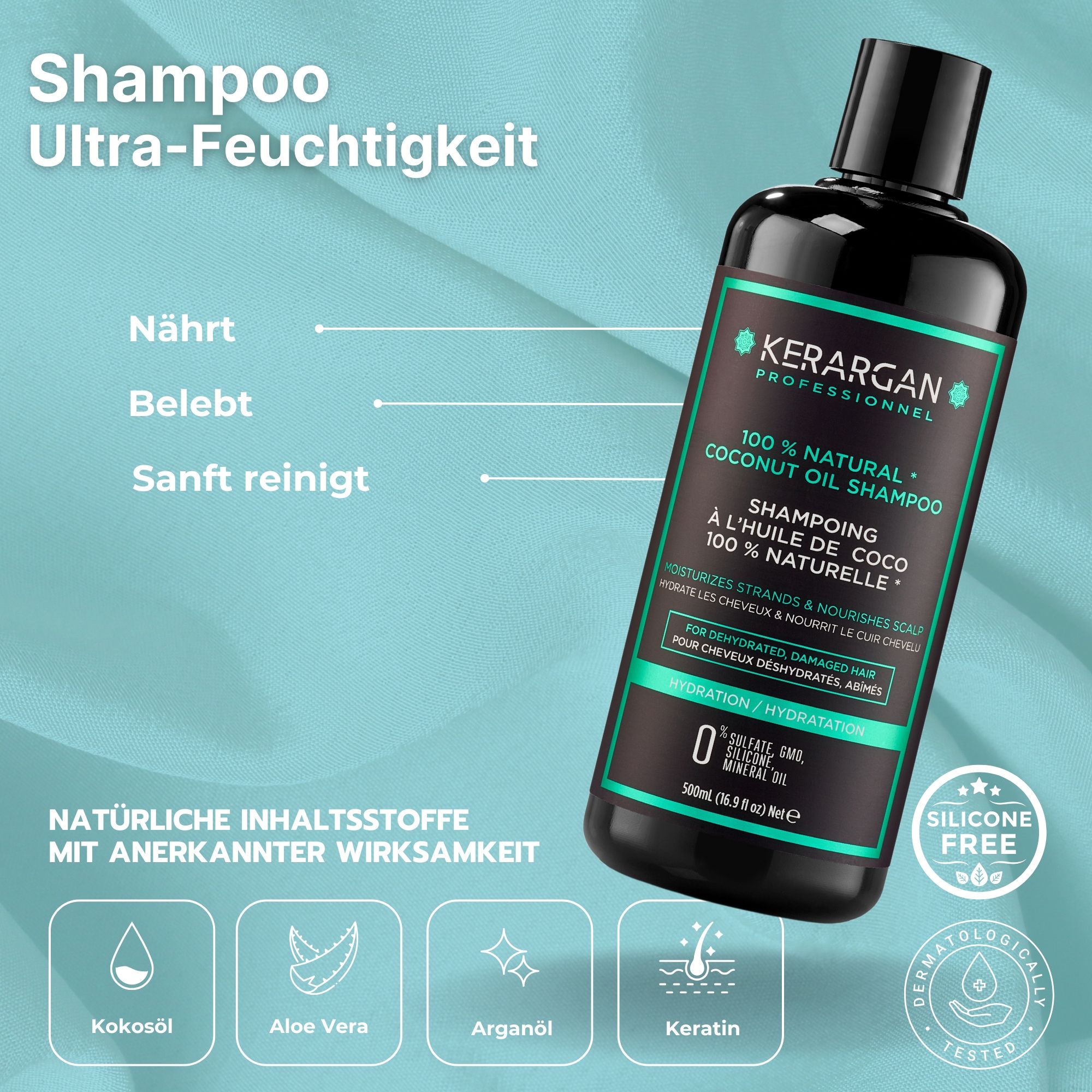 Kerargan - Feuchtigkeitsspendendes Duo Shampoo & Spülung mit Kokosöl
