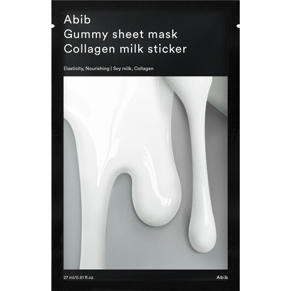 ABIB Gummy Sheet Mask Collagen Milk Aufkleber Feuchtigkeitsspendene und aufhellende Gesichtsmaske