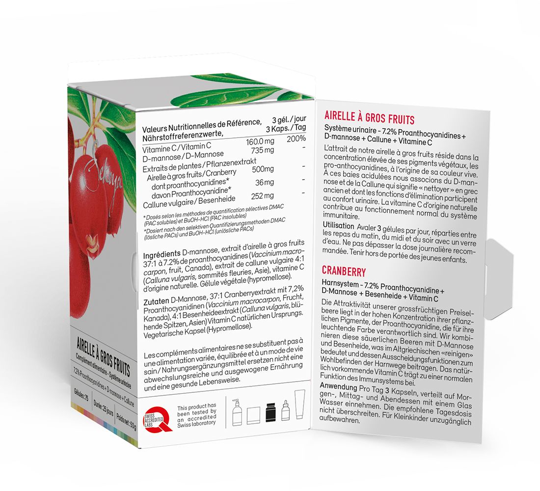 Sekoya Swiss - Cranberry + D-Mannose | Gegen Harnwegsinfektionen