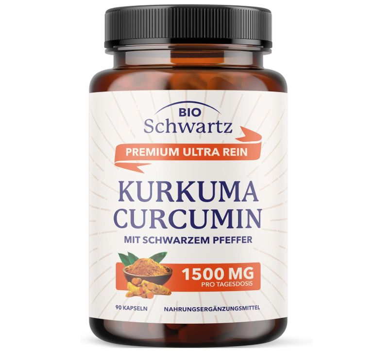 Nährwertangaben für Kurkuma Curcumin Kapseln.