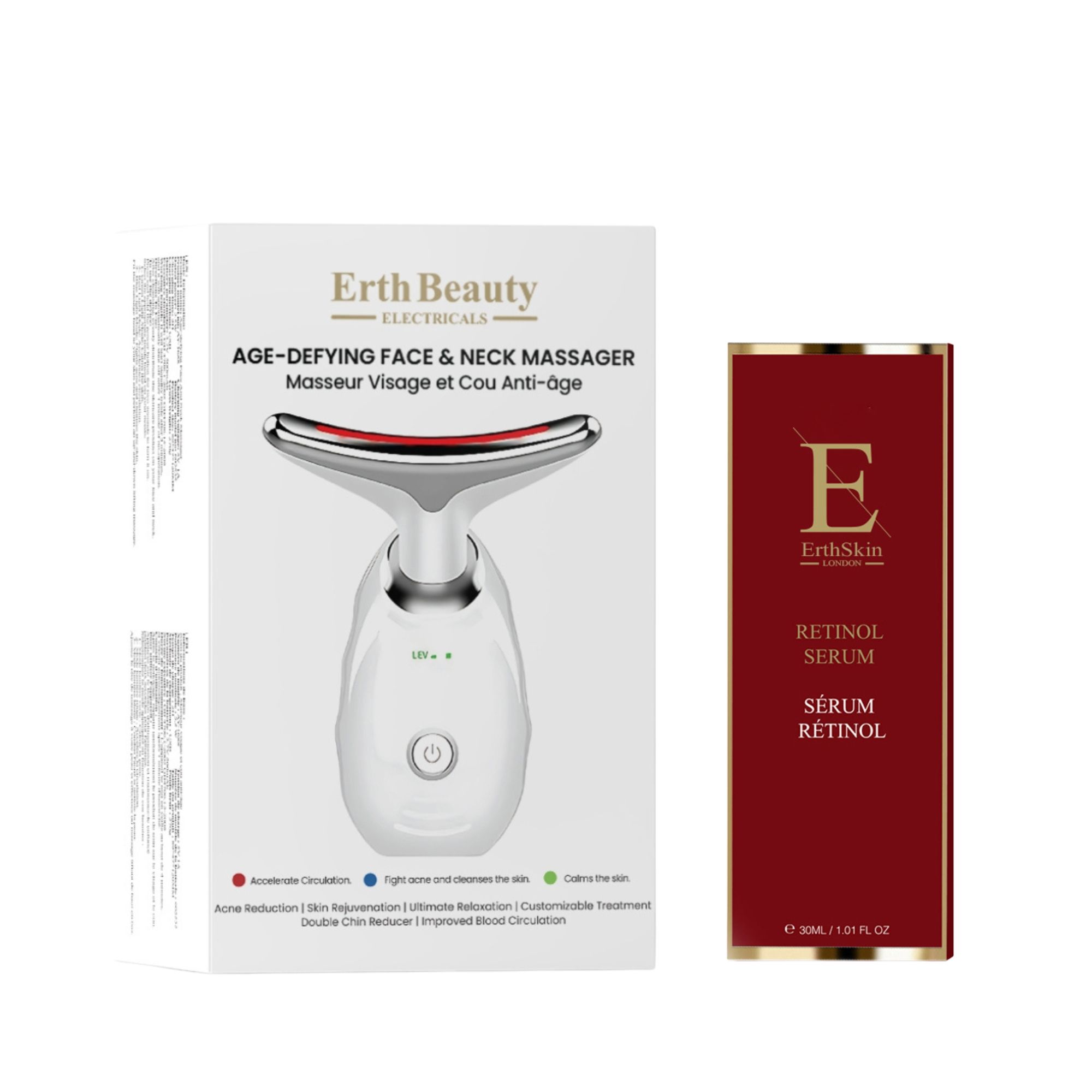 ErthSkin London Gesichts Hals Massagegerät Duo Retinol