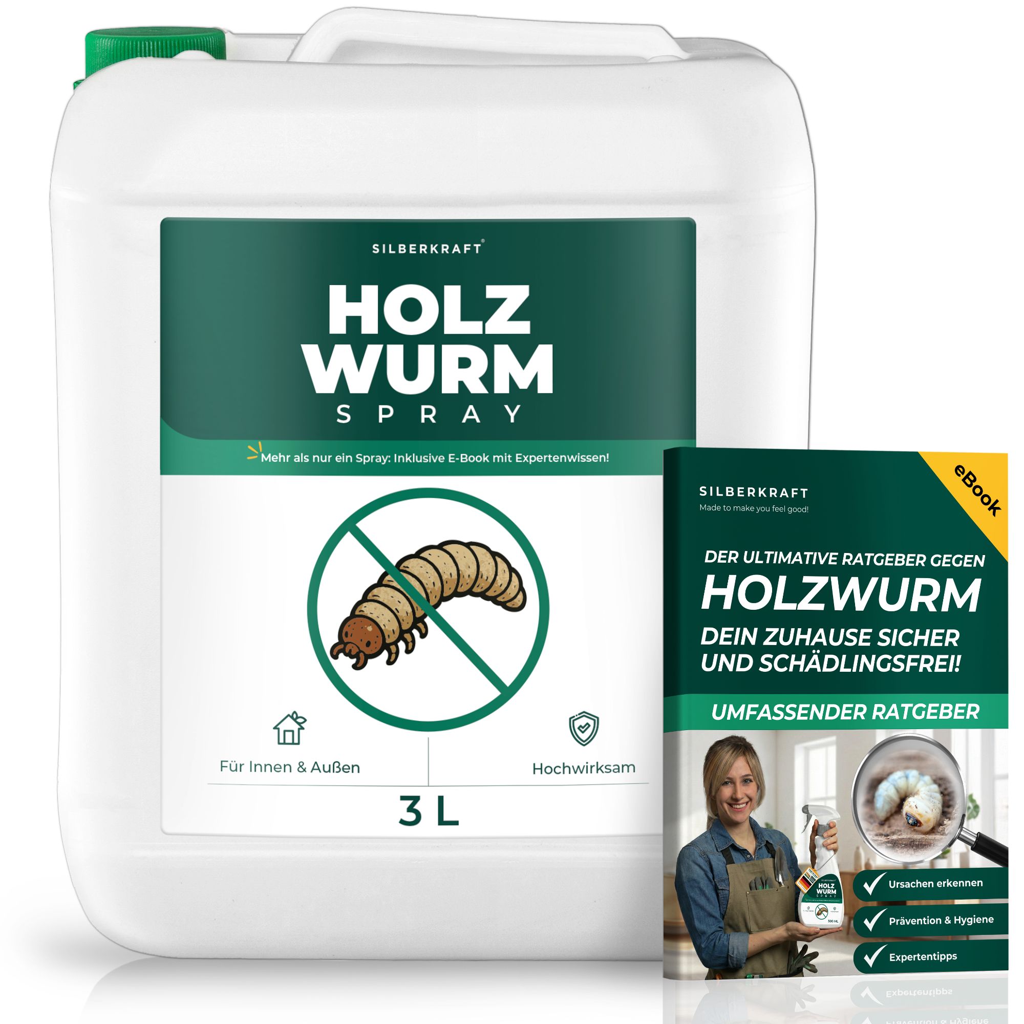 SILBERKRAFT Holzwurm Spray inkl. E-Book