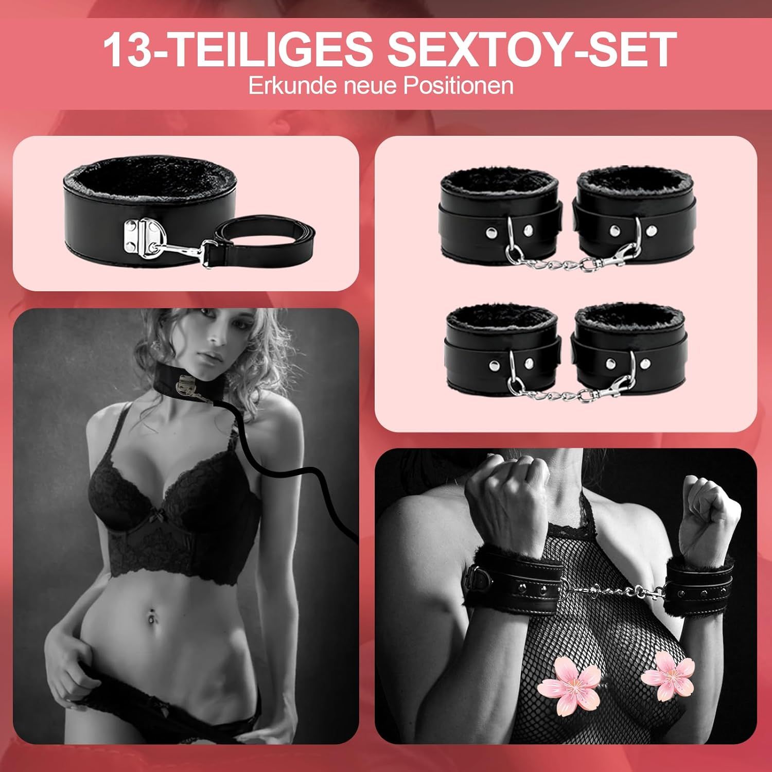 YICOCO 12 Teilig BDSM Bondage Set Fesselset