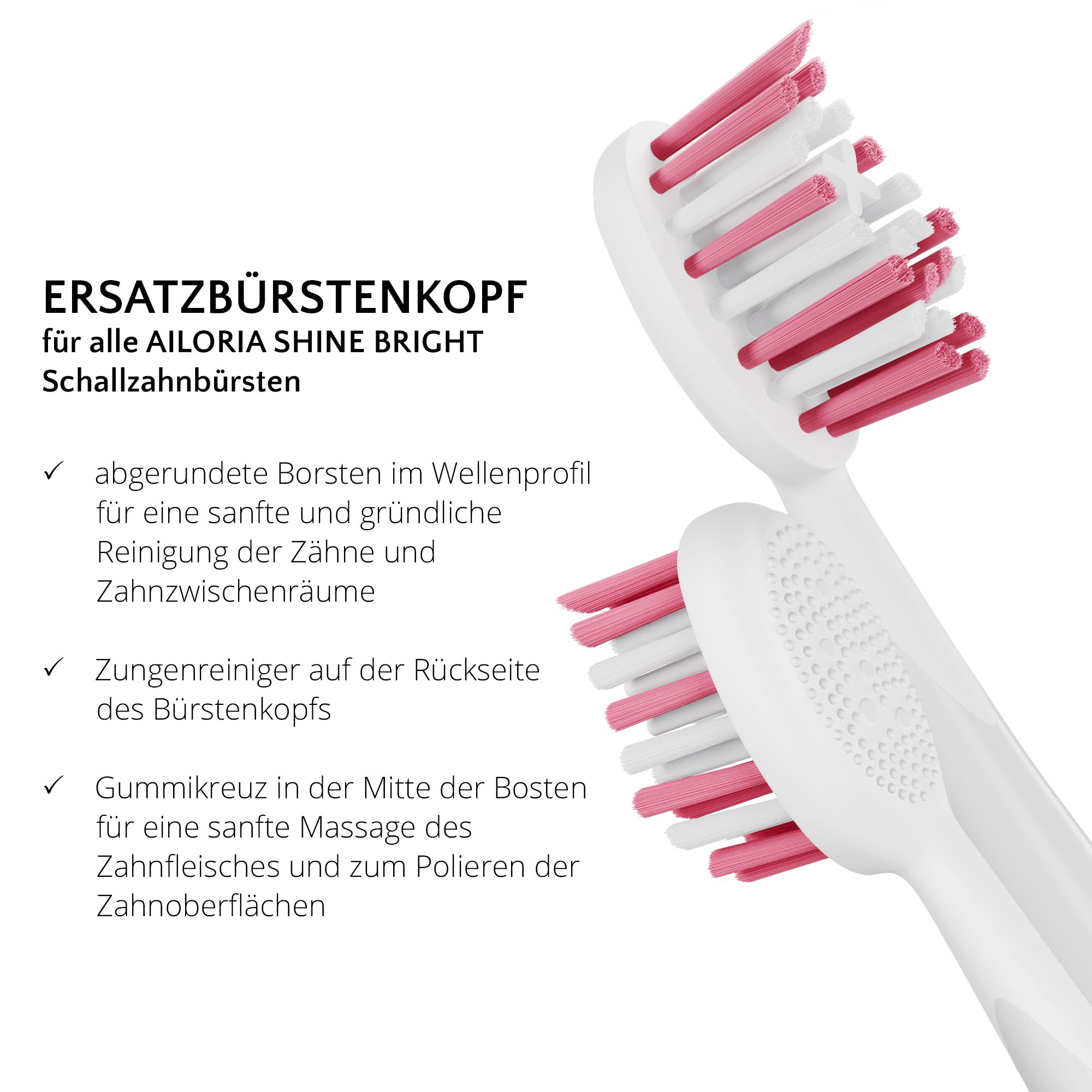 AILORIA SHINE BRIGHT Extra Clean Ersatzbürstenköpfe 6er Set