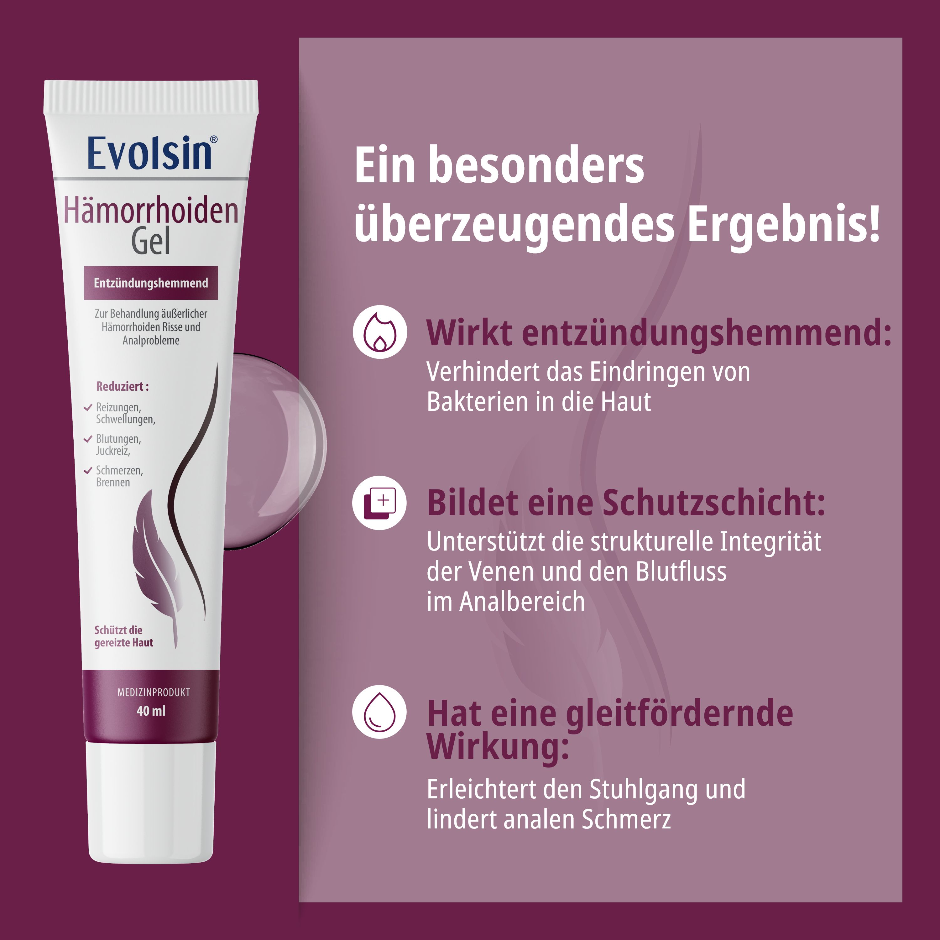 Evolsin® Hämorrhoiden Gel Doppelpack - Hämorrhoiden Salbe gegen Brennen, Schmerz & Juckreiz