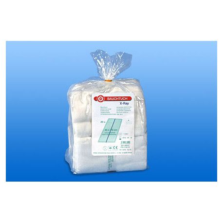 NOBA Bauchtuch nicht vorgewaschen weiß ohne Schlaufe 4-lagig 20 cm x 30 cm 20 Stück
