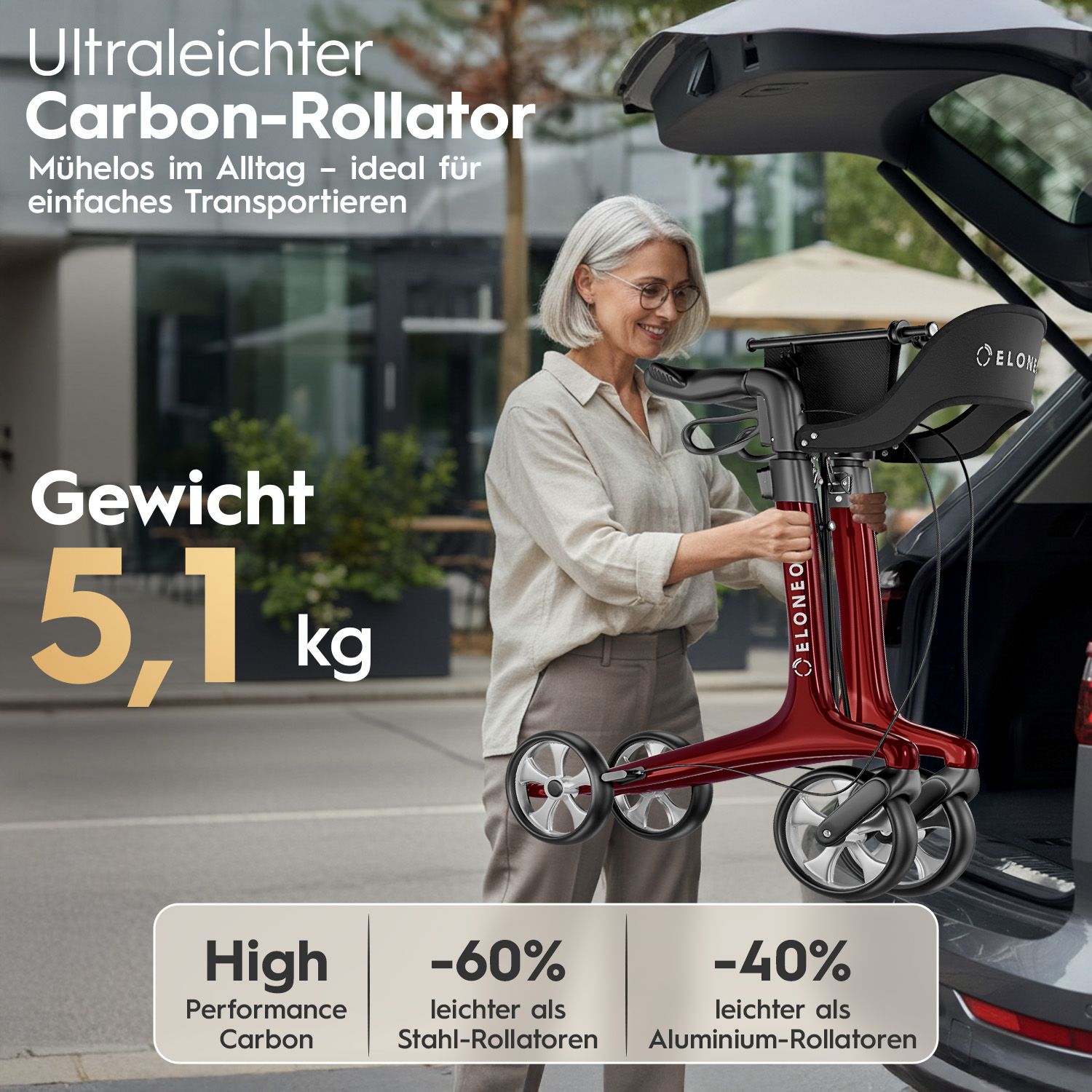 ELONEO Carbon Rollator - M
