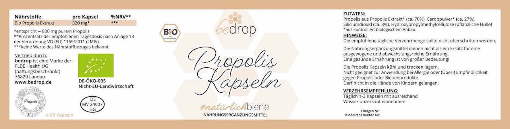 bedrop  Vorteilsset: Bio Propolis Kapseln  im 3er Set